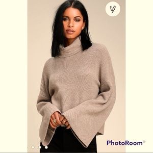 Pinkish Cream Turtleneck Sweater.